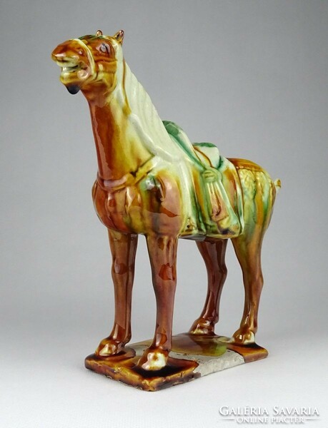 1J506 Régi kínai kerámia Tang ló szobor 20 cm