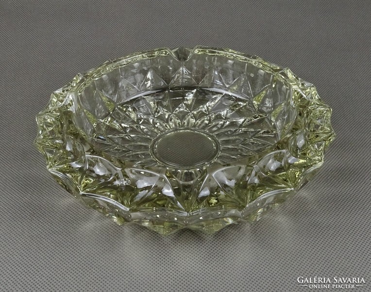 1J543 old thick-walled large glass ashtray 17.5 Cm