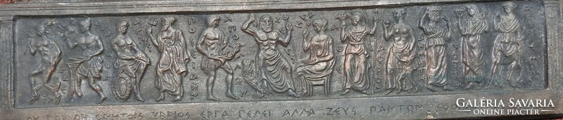 Barabás Lajos -  Ókori jelenetek  - bronz kép - 30 cm x 7 cm