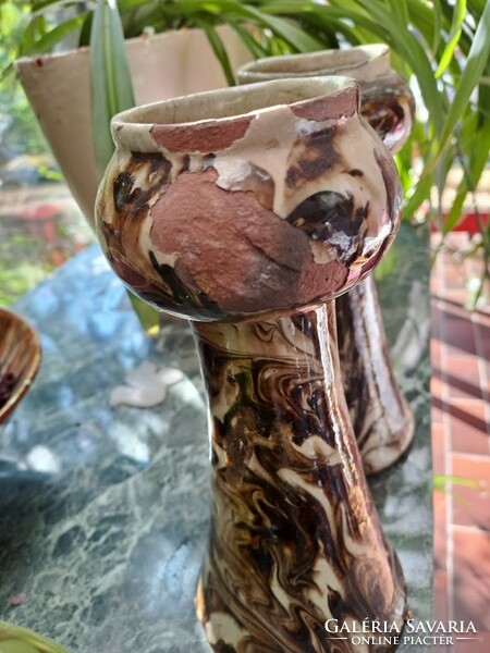 Quite unique, marble, large candlestick or vase pair