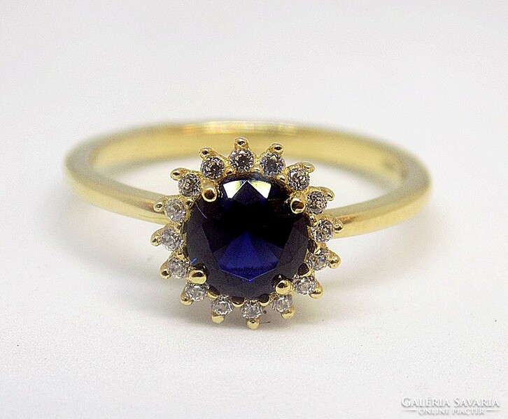 Blue and white gold ring (zal-au109628)