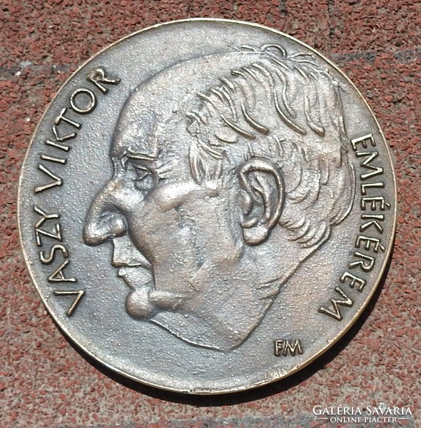 Vaszy Viktor commemorative medal bronze plaque fritz michael