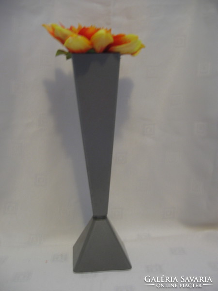 Gray design metal vase or candle holder