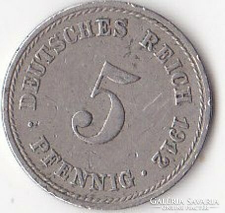 Német birodalom 5 pfennig 1912 /A (Berlin, Brandenburg-Prussia 1850-)/ G