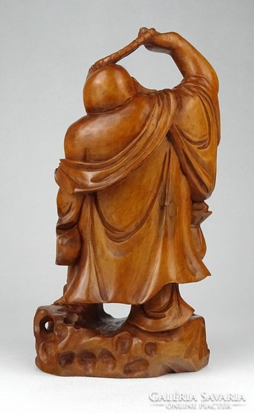 1J517 Faragott álló nevető Buddha szobor keleti dísztárgy 21 cm