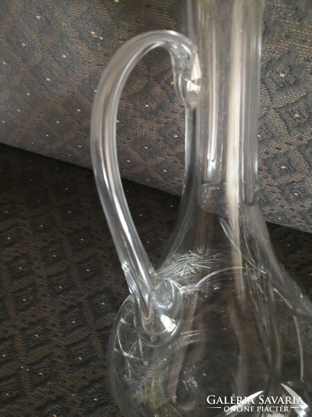 Polished glass crystal carafe with stopper