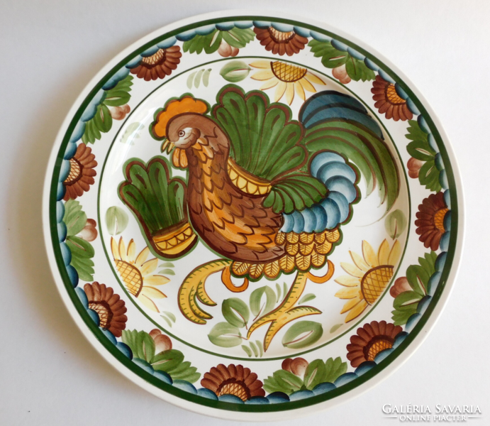 Huge konakovo hand-painted rooster bowl