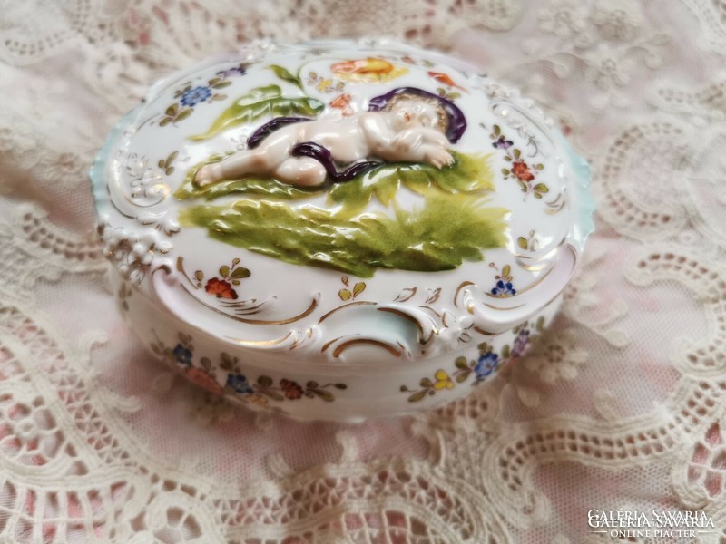 Antik porcelán bonbonier 1800-as évek