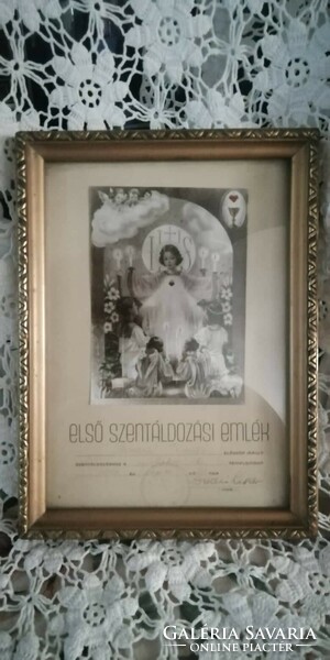 Old first holy communion from 1960, in a beautiful frame