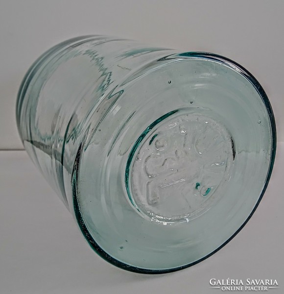 Türkiz színű befőttes huta üveg 3 literes