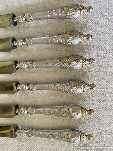 6pcs baroque gilded silver knife