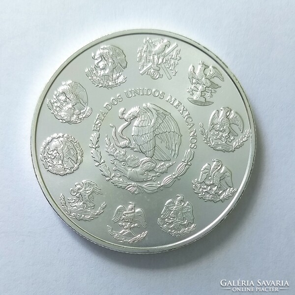 2008. 1 Ounce silver mexico plata pura coin. Unc. (No: 22/154.)