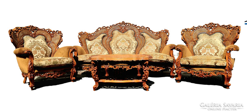 A548 antique richly carved baroque rococo sofa