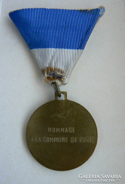 "HOMMAGE A LA COMMUNE DE PARIS" 1871-1971 ÉREM (KITÜNTETÉS), JELZETT (ANDRÉ GOSSELIN), RITKA! BRONZ