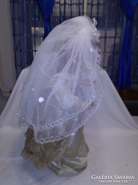 Old wedding veil with headdress