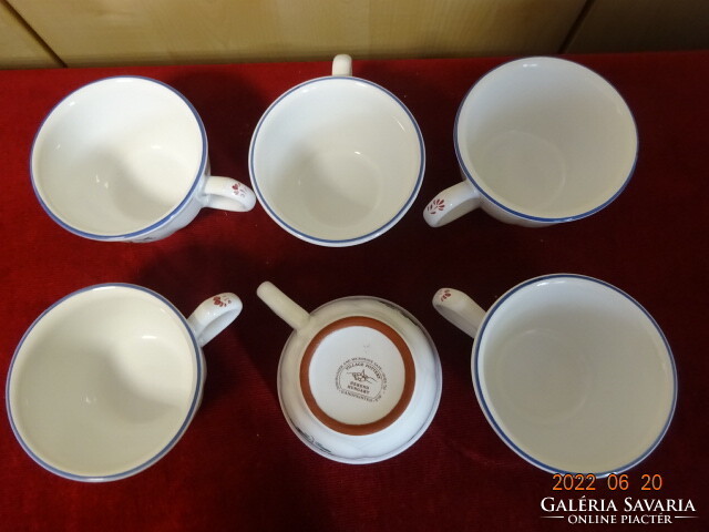 Herend glazed ceramic, hand-painted teacup, six in one. He has! Jókai.
