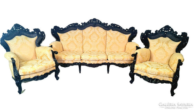 A552 antique richly carved baroque rococo sofa