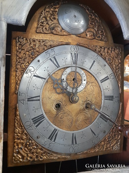 Antique Viennese Baroque xvii. End of the century, standing clock with half strike. 215 cm.