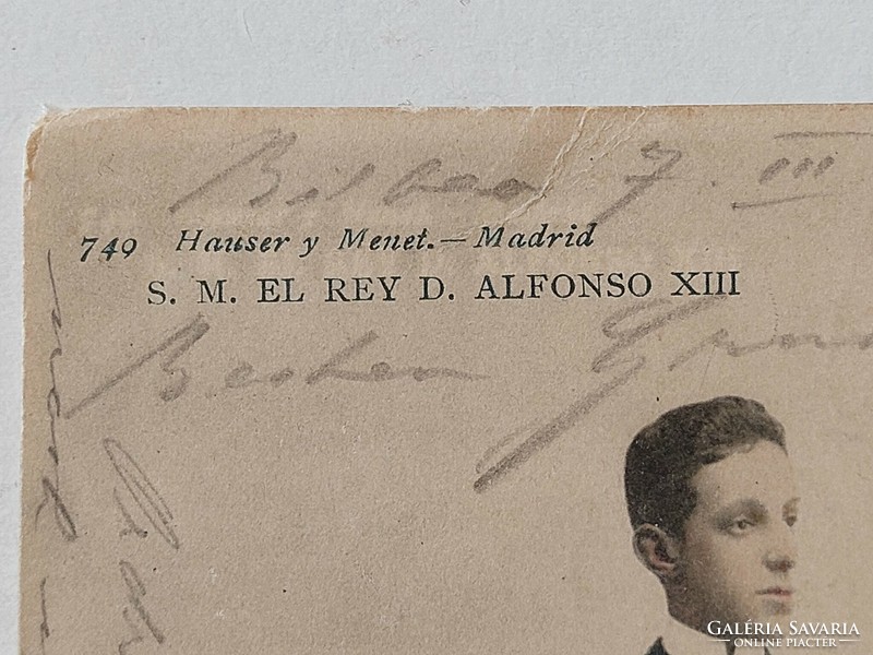 Régi képeslap 1904 fotó levelezőlap S. M. EL REY D. ALFONSO XIII.