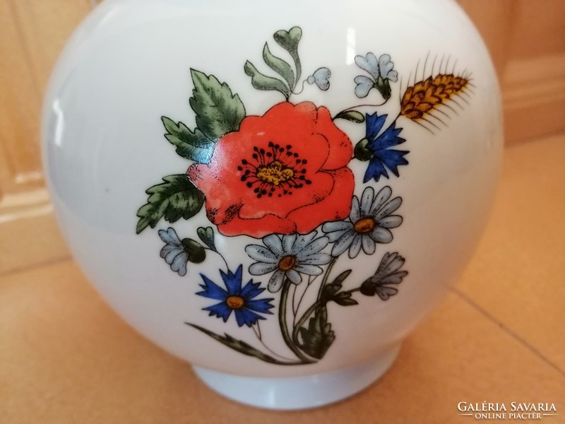 Zsolnay pipacsos porcelán váza, 18 cm