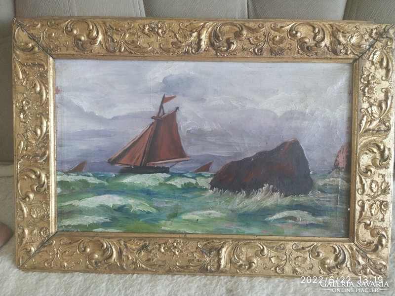 Antik festmény eladó! Vitorlás a tengeren