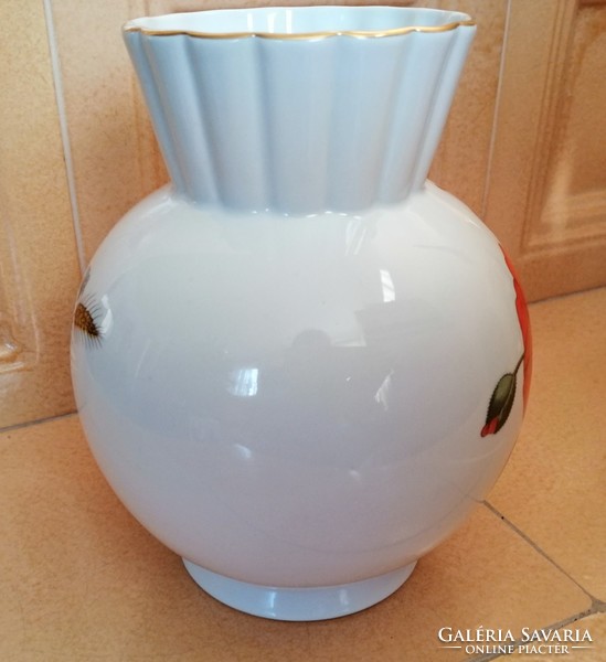 Zsolnay poppy porcelain vase, 18 cm