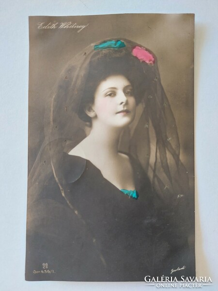 Old postcard photo postcard lady