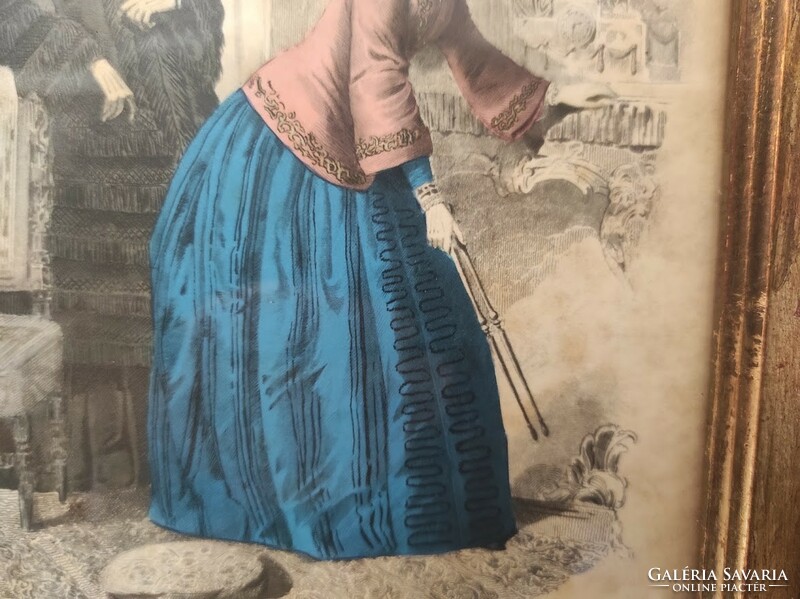 Antique Biedermeier print image wall decoration dress fashion frame 184. 5521