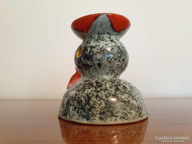 Retro craft ceramic chicken hen ornament bird candlestick