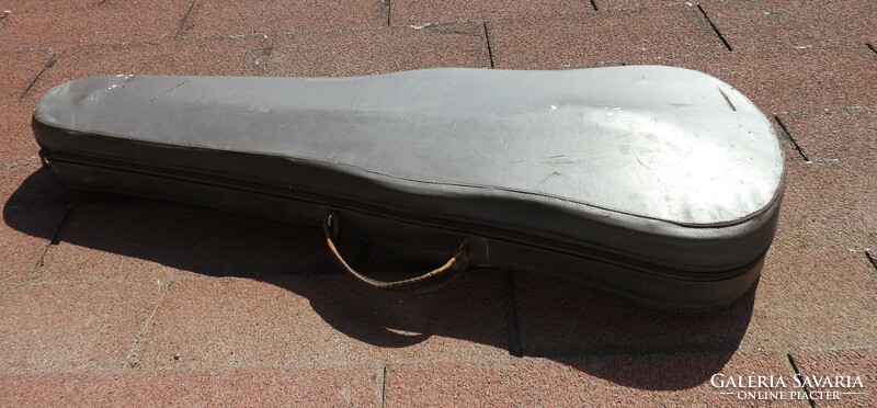 Antique violin case with leather outer cover