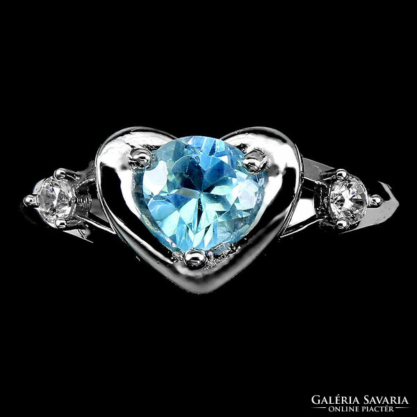 57 And unique genuine blue topaz with 925 silver ring