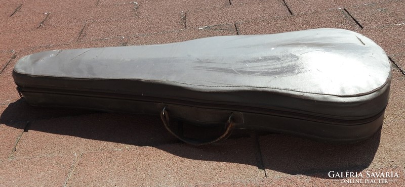 Antique violin case with leather outer cover