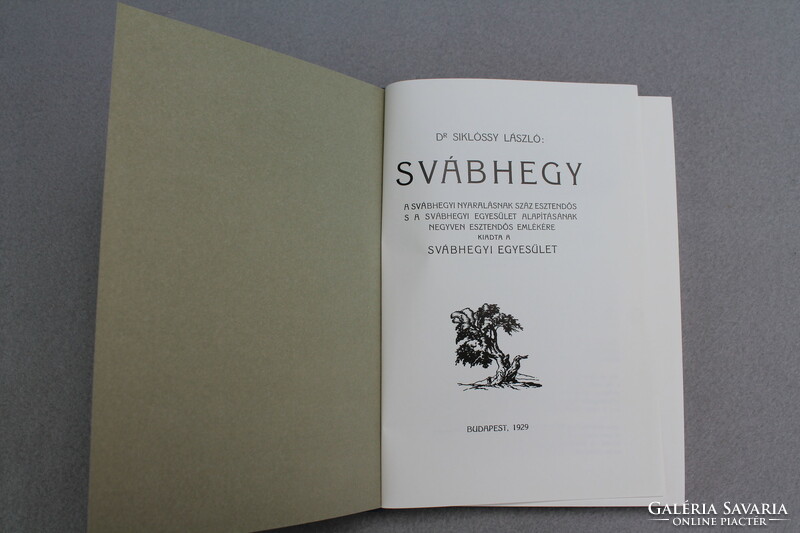 Dr. László Siklóssy: a similar edition of Svábhegy 1929, 1987