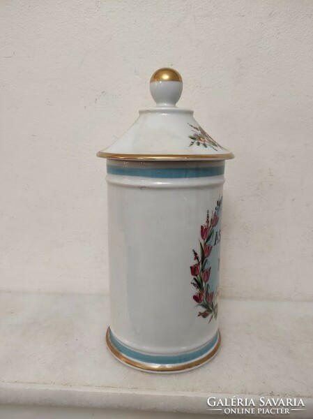 Antique pharmacy jar painted with white porcelain inscription medicine pharmacy medical device 151 5500