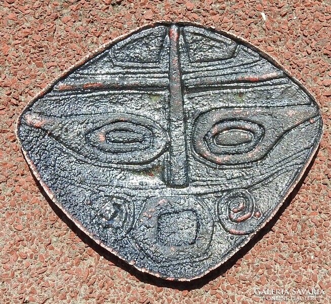 Barabás lajos - mask - compartment enamel on copper plate - fire enamel