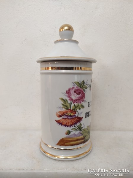 Antique pharmacy jar painted with white porcelain inscription medicine pharmacy medical device 817 5501
