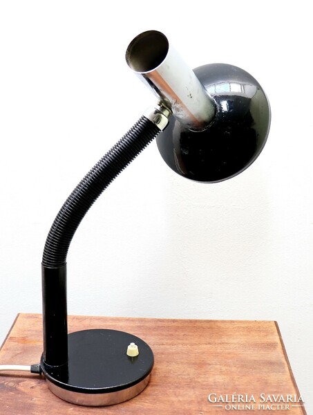 Rare retro lamp in black and chrome