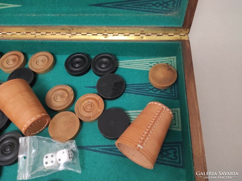 Antik játék backgammon társasjáték ostábla arab játék dobozában 173 5532