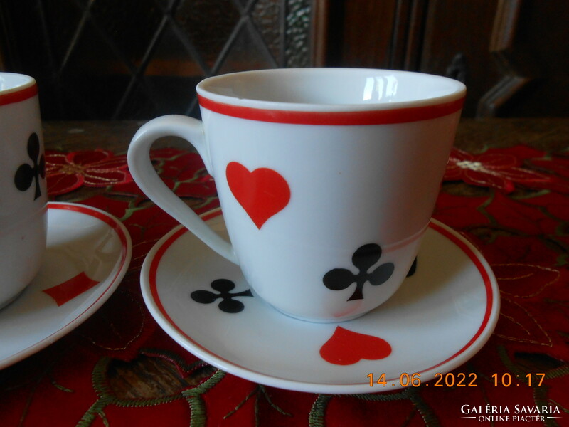 Zsolnay francia kártya mintás kávés csésze