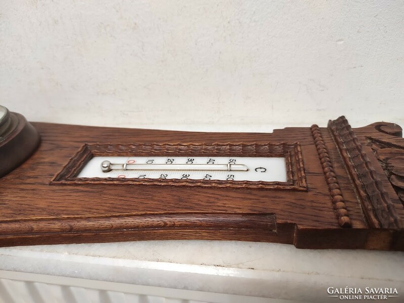 Antik art deco fali hőmérős barométer működő 431 5495