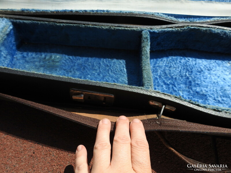 Antique violin case with leather outer cover