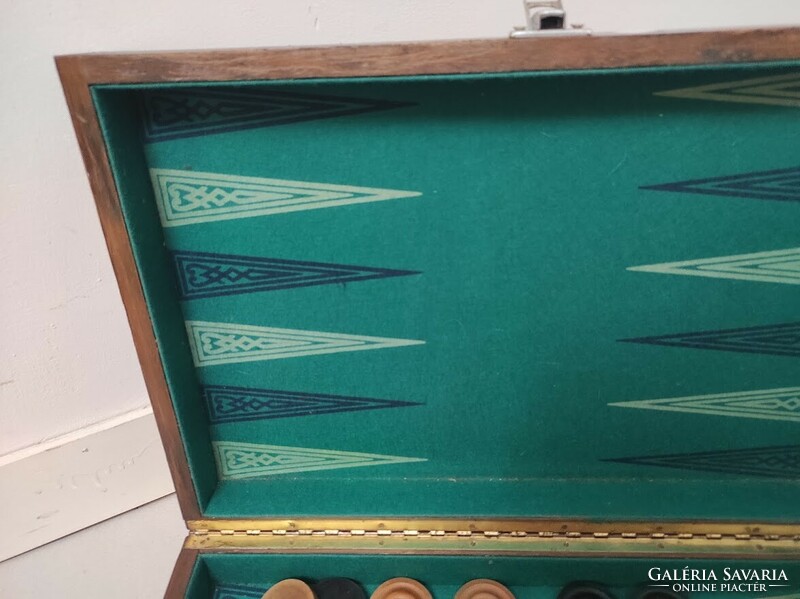 Antik játék backgammon társasjáték ostábla arab játék dobozában 173 5532