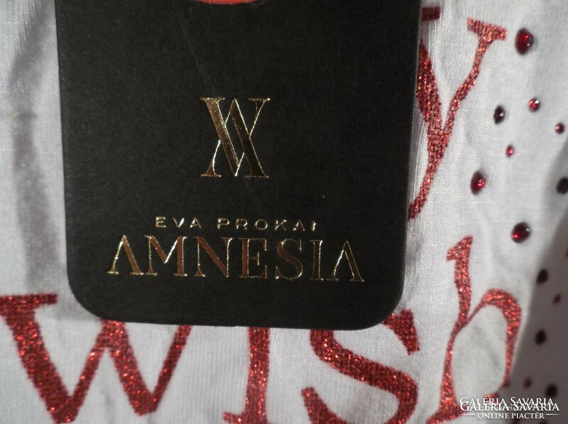Dress - new - amnesia - stretch - with label - dark red - rhinestone - shoulder 38 cm - length 50 cm