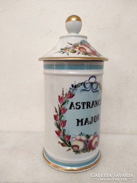 Antique pharmacy jar painted with white porcelain inscription medicine pharmacy medical device 151 5500