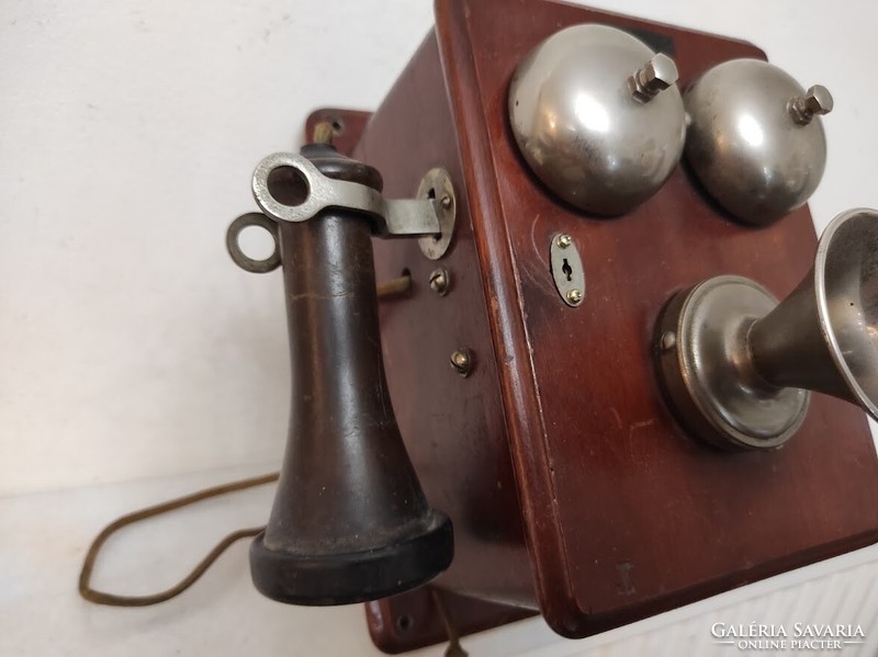 Antik falra szerelhető fa telefon 1890-1905 as évek 707 5528