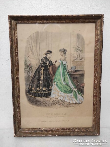 Antique Biedermeier print image wall decoration dress fashion frame 180. 5517