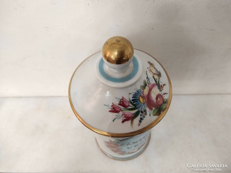 Antique pharmacy jar painted with white porcelain inscription medicine pharmacy medical device 150 5499