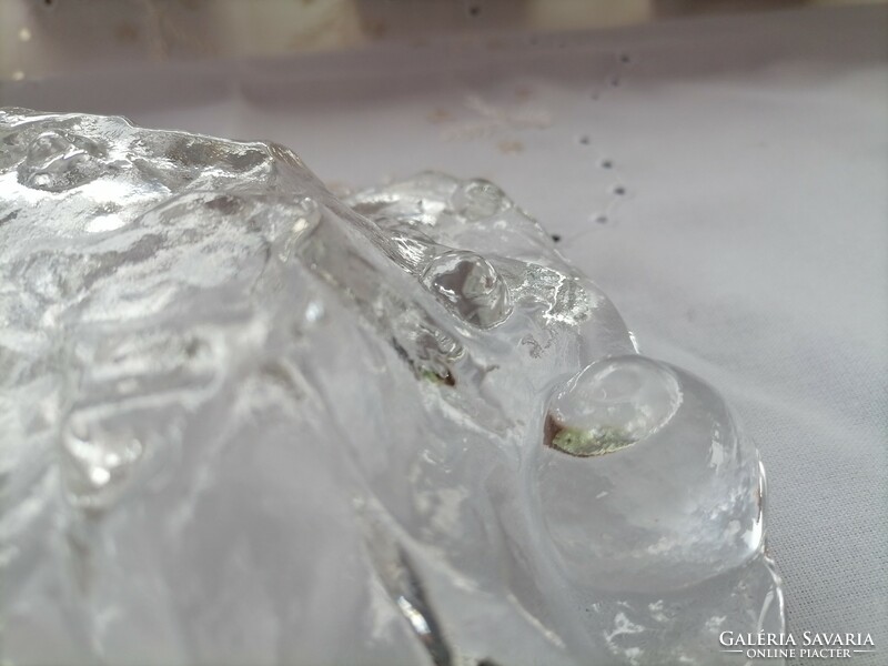 Scandinavian ice glass centerpiece with snail shells