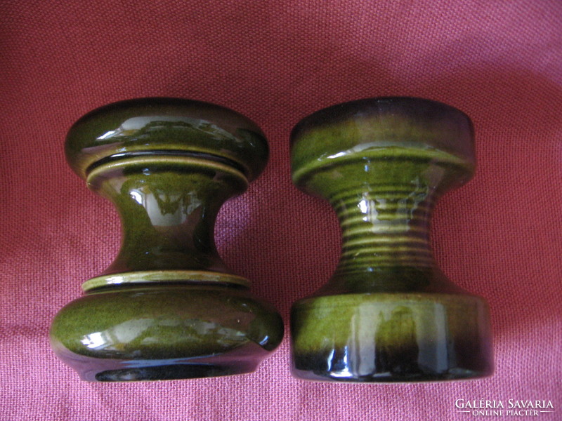 Retro steuler ceramic w-germany cari zalloni candlestick pair 300/10 and 148/10