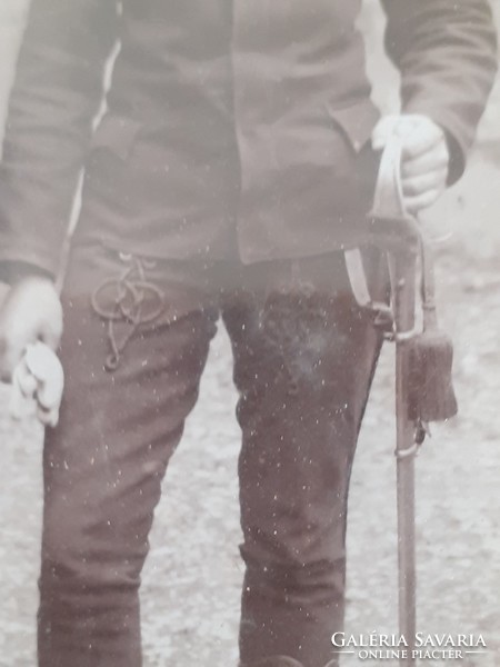 Régi katona fotó huszár keretben Kühn Mihály fénykép N.Becskerek Nagybecskerek